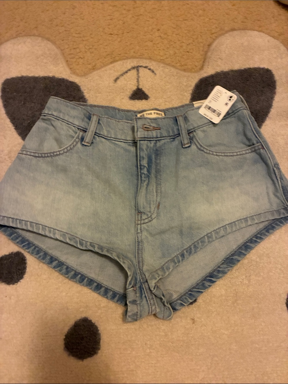 Free people Light Blue Denim High-Rise Shorts